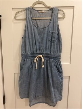 Poetry Light Blue Denim Drawstring Kids One-Piece